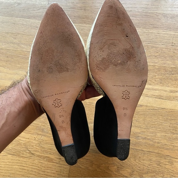 Loeffler Randall | 'Rae D'Orsay' Snakeskin & Suede Wedge Heels size 9.5 - Picture 9 of 10